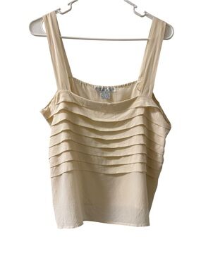 Shekou Cream Silk Pleat Camisole